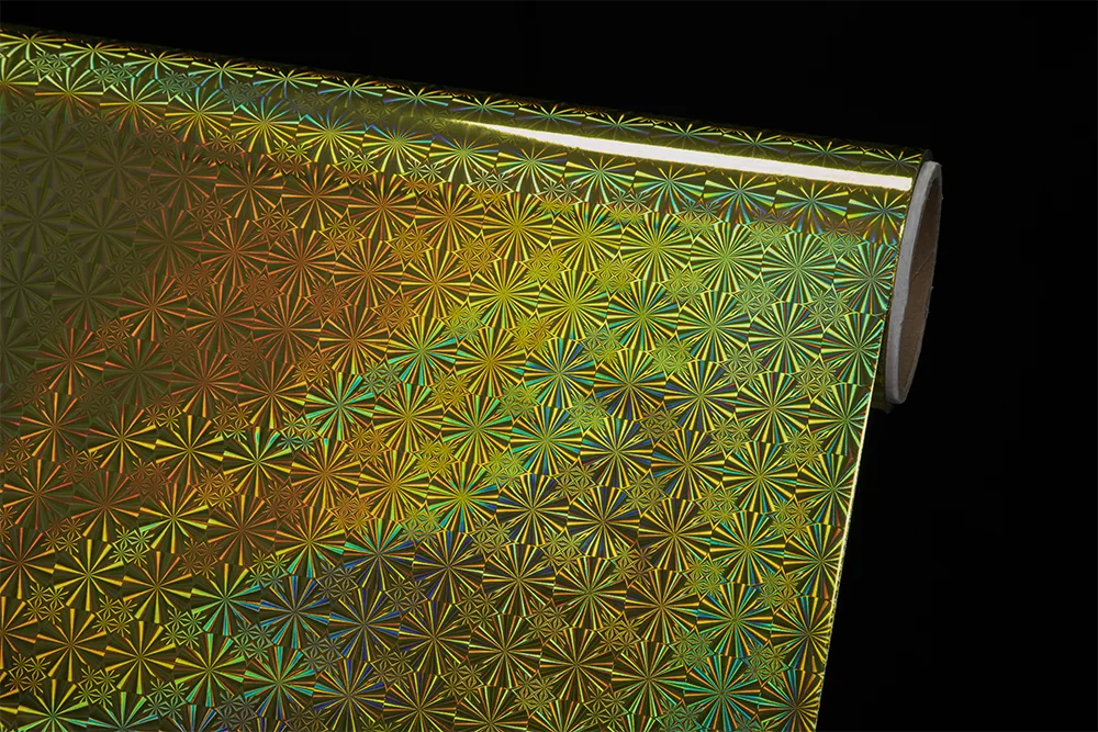 Gold Snowflake Holographic Lamination Film